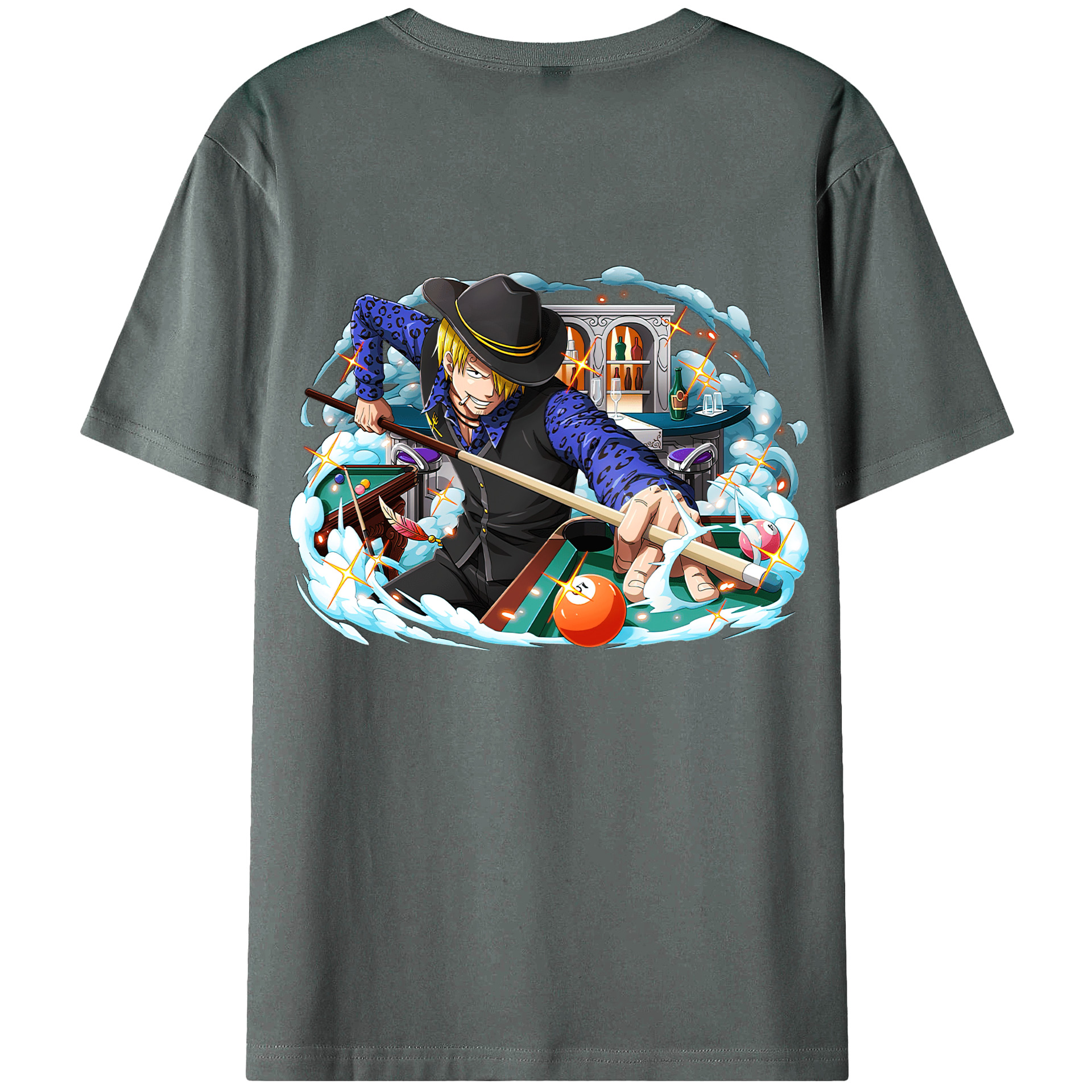 （画像用） ワンピース サンジ ONE PIECE Sanji 綿100％ メンズ半袖Tシャツ（バックプリント） 通気性